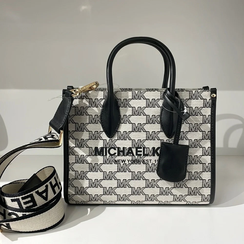 Michael Kors small shopper crossbody black multi jacquard - Picture 2 of 7